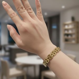 Βραχιόλι Ατσάλι Πλέξη Μπλοκ - ΑσημίA35110B