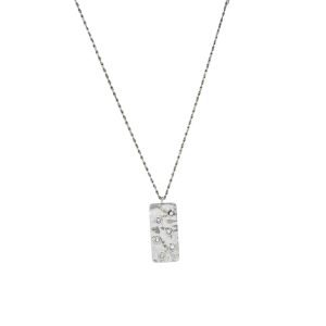 Κολιε Χρυσό Με Κρεμαστο Ορθογώνιο Στοιχείο Με Πέτρες - ΑσημίA3549B