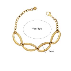 Βραχιόλι Χεριού Οβάλ Κρίκοι Από Ατσάλι - ΧρυσόΑ3559Α