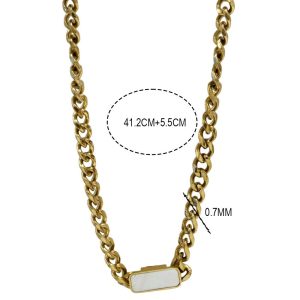 Ατσάλινη Αλυσίδα Με Πέτρα - ΧρυσόA3566A