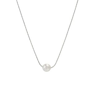 Ατσάλινο Κολιέ Με ΠέρλαA3594B