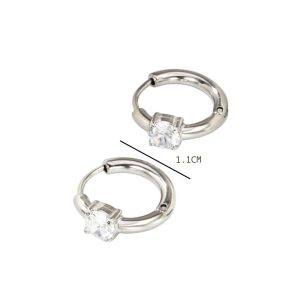 Κρικάκια Ατσάλινα Με Πέτρα Ζιργκόν - Χρυσόfeec22e8ee40