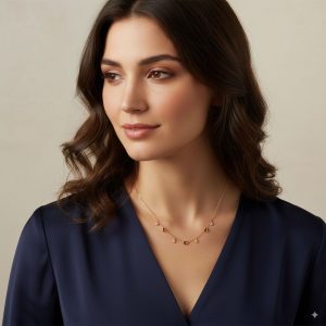 Κολιέ με καρδιές και ζιργκόν - ΧρυσόA3661