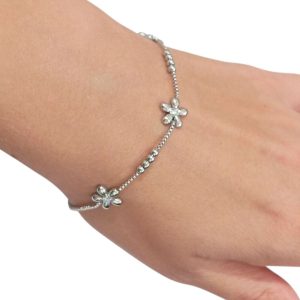 Βραχιόλι με Λουλούδια και Ζιργκόν - ΧρυσόA3692a