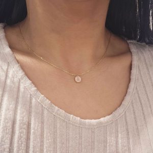 Ατσάλινο Κολιέ Με Κρεμαστό Στοιχείο Και Πέτρα Φίλντισι - ΧρυσόA3694Α