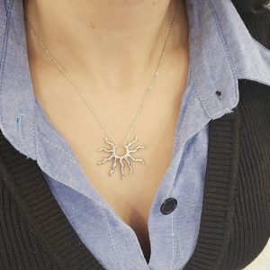 Κολιέ Απο Ανοξείδωτο Ατσάλι Sun Rays - ΑσημίA3700B