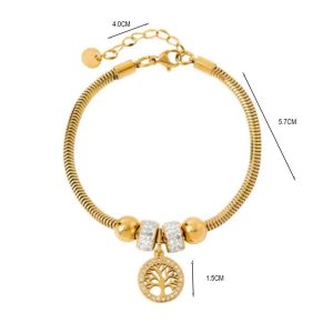 Βραχιόλι Με Αλυσίδα Φίδι Και Κρεμαστο Δέντρο Της ΖωήςΑ3715A