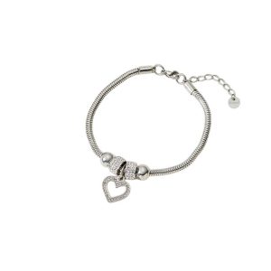 Βραχιόλι Με Αλυσίδα Φίδι Και Κρεμαστή Καρδιά - ΧρυσόA3715A