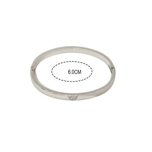 Χειροπέδα Απο Ανοξείδωτο Ατσάλι Με Διακριτικές Πέτρες Ζιργκόν - ΑσημίA3750B