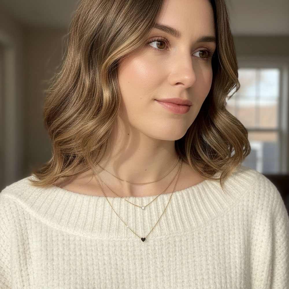 Κολιέ Ατσάλι Τριπλής Σειράς με Καρδιά & Ζιργκόν - Χρυσό Κολιέ Ατσάλι Τριπλής Σειράς με Καρδιά & Ζιργκόν - ΧρυσόA3892A