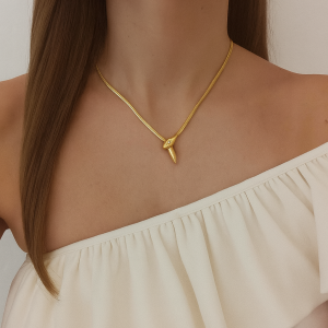 Κολιέ φίδι με κρεμαστό - ΑΣΗΜΙ/ΧΡΥΣΟA3927