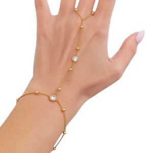 Βραχιόλι Δαχτυλίδι με Στρας - ΧρυσόA3985a