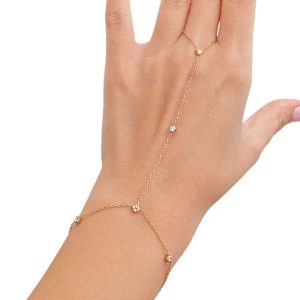 Βραχιόλι Δαχτυλίδι με Μικρά Στρας - ΧρυσόA3986a