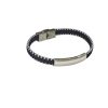 Βραχιόλι Απο Ανοξείδωτο Ατσάλι Με Χάνδρες - Ασημί ΜαύροA40008
