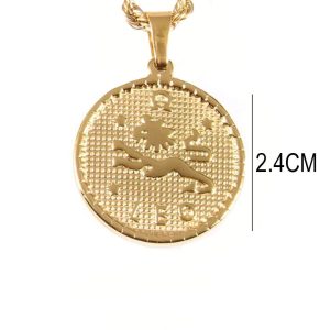 Ατσάλινο Κολιέ Με Ζώδιο (Λέων) - ΧρυσόX00254