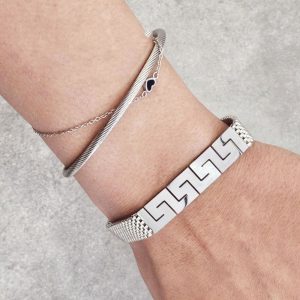 Ατσάλινο Βραχιόλι Αρχαιοελληνικό ''Μαίανδρος'' - ΧρυσόA41001A