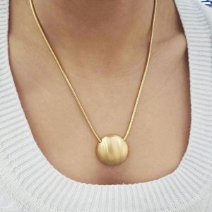 Κολιέ Απο Ανοξείδωτο Ατσάλι Με Ματ Κρεμαστό Στοιχείο - ΑσημίA41005B