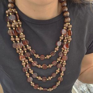 Κολιέ Ξύλινο BohoA41009-1