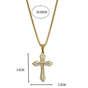 Σταυρός Απο Ανοξείδωτο Ατσάλι Δίχρωμος - ΧρυσόA45001C
