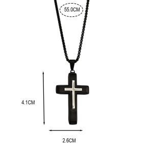 ς Σταυρός Απο Χειρουργικό Ανοξείδωτο Ατσάλι - Χρυσό ΜαύροA45002B