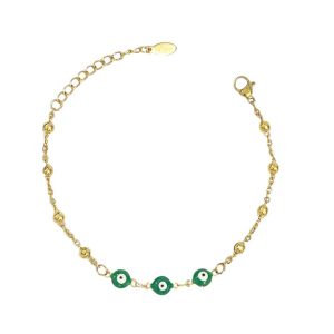 Ατσάλινο Βραχιόλι Με Ματάκια - ΚόκκινοA4554