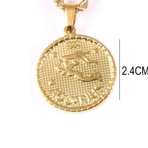 Ατσάλινο Κολιέ Με Ζώδιο (Υδροχόος) - ΧρυσόX00245