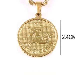 Ατσάλινο Κολιέ Με Ζώδιο (Αιγόκερως) - ΧρυσόX00246