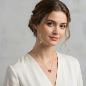 Κολιέ Καρδιά Miyuki σε Χρυσό και Έξτρα Χρώμα - Χρυσό ΡοζA49038-1