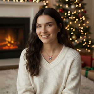 Ατσάλινο Κολιέ Miyuki Πλαίσιο με Χριστουγεννιάτικο ΔέντροA49065