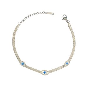 Ατσάλινο Βραχιόλι Με Ματάκια - ΧρυσόA5116