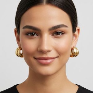 Σκουλαρίκια Κρίκοι  Διπλά Σετ 12 τεμαχίωνA57007