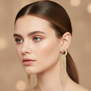 Σκουλαρίκια Μακριά Στρας Καμπύλη Σετ 12 ΤεμαχίωνA57008