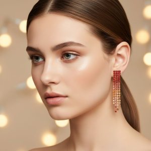 Σκουλαρίκια Μακριά Στρας Πολύχρωμα Σετ 12 ΤεμαχίωνA57031