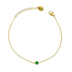 Ατσάλινο Βραχιόλι Με Χρωματιστή Πέτρα - ΆσπροA6011