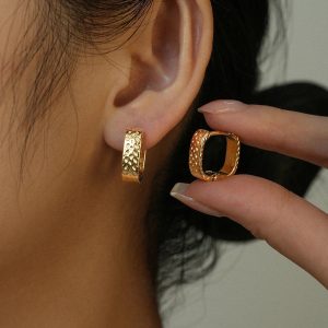 Ατσάλινα Σκουλαρίκια Κρίκοι - Χρυσό6e89dbed852f