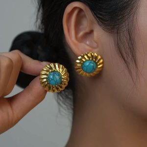 Ατσάλινα Σκουλαρίκια Καρφωτά - Μπλε7e5109a23c50