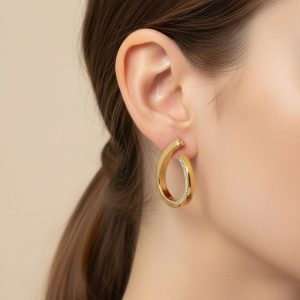 Ατσάλινα Σκουλαρίκια Δάκρυ με Στρας - ΧρυσόA63027A