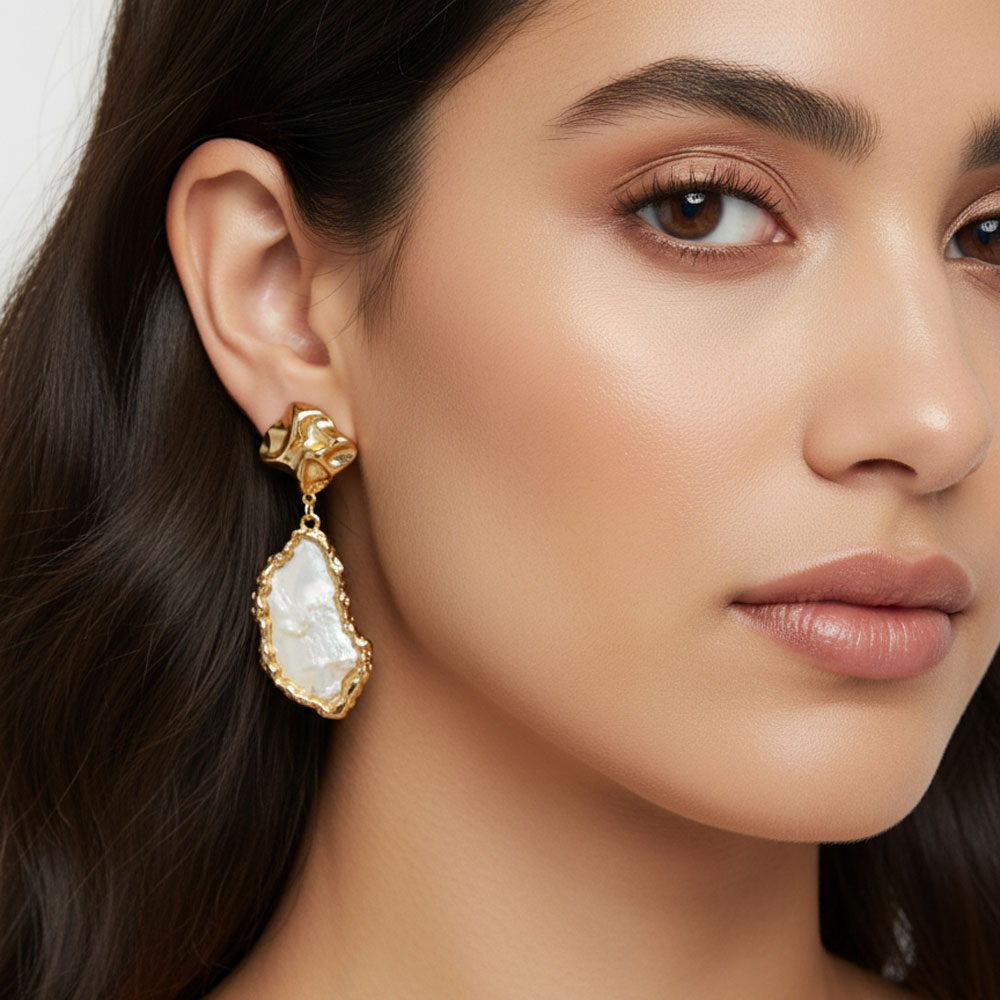 Σκουλαρίκια Κρεμαστά Ατσάλι Κοχύλι Λευκό Σκουλαρίκια Κρεμαστά Ατσάλι Κοχύλι ΛευκόA70002