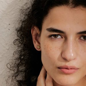 Σκουλαρίκια Ατσάλι Αστερίας με ΣτραςA796A