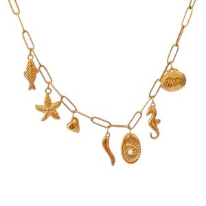 Ατσάλινο Κολιέ με Κοχύλια