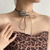 Υφασμάτινο Κολιέ Με Λεοπάρ ΤριαντάφυλλοX00225