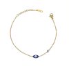 Ατσάλινο Βραχιόλι Με Ματάκια Μπλε - ΑσημίA9014B