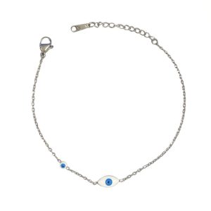 Ατσάλινο Βραχιόλι Με Ματάκι Μεγάλο Μικρό - ΧρυσόA9015