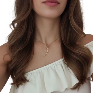 Κολιέ με καμπύλο αφηρημένο μοτίφ - ΧρυσόB3000