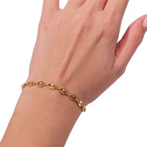 Ατσάλινο βραχιόλι με οβάλ κρίκουςB3027