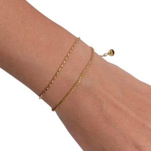 Διπλή αλυσίδα σε χρυσό ή ασημί χρώμα - ΧρυσόB3033a