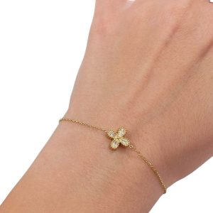 Βραχιόλι Ανοξείδωτο Ατσάλι με Τετράφυλλο και Ζιρκόν - ΧρυσόB3038a