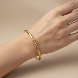 Βραχιόλι Σφυρήλατης Υφής από Ατσάλι - ΑσημίB3074B