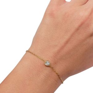 Βραχιόλι Ανοξείδωτο Ατσάλι με Καρδιά και Ζιρκόν - ΧρυσόB3084a