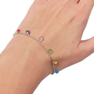 Βραχιόλι με σταγόνες σε χρώματα ουράνιου τόξου - ΧρυσόB3087a